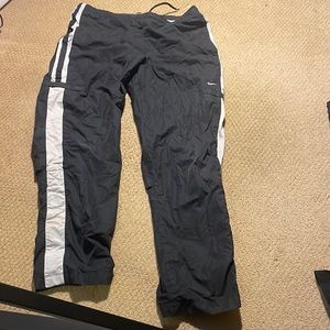 Nike, vintage, black, parachute pants